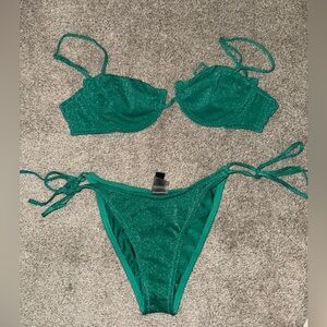 Triangl Bikini Glitter Emerald Set